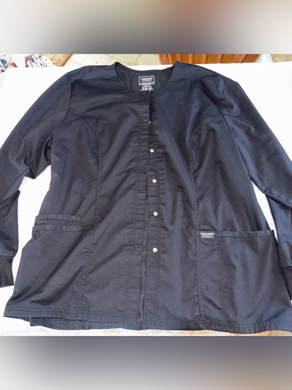 Cherokee Black Lightweight Snap-Front Jacket